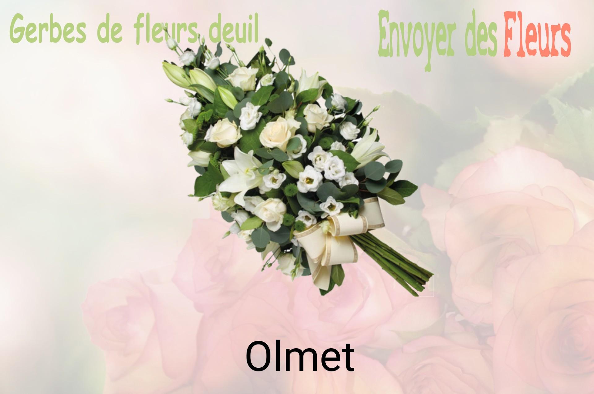 Gerbe de fleurs de deuil livrée à Olmet